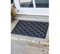 Garden Mile 75cm Diamond Non-Slip Rubber Door Mat - Large Black Heavy-Duty Mat for Outdoor & Indoor Use - Durable, Washable Floor Protector for Front Door, Hallways, Kitchens & Entrances