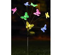 Garden Mile 8 Stem Solar Butterfly Stake Lights - 70cm Multicoloured LED Solar Light - Weatherproof Outdoor Starburst Lights for Pathway, Flower Beds, Driveway & Garden Decorations