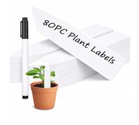 Garden Mile 80 Pack Plastic Plant Labels with Garden Marker Pen - Waterproof Seed Markers for Herbs, Vegetables & Flowers - Durable Garden Label Stakes for Pots, Trays & Greenhouse Plants