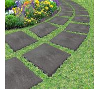 Garden Mile 8pc Paving Slab Set 30 x 30cm - Non Slip Garden Floor Tiles - Hard Wearing Stomp Stone Lawn Paving Patio Slabs - Lightweight Easy Installation Plastic Flooring Slabs (Pack Of Eight)