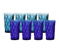 Garden Mile 8pc Plastic Drinking Glasses Shatterproof 600ml Plastic Tumblers Beakers for Kids and Adults Pint Glasses Easy Stackable Coloured Glasses Plastic Cup Set Dishwasher Safe