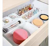 Garden Mile 8pc Cutlery Drawer Organiser Storage Trays - Kitchen Drawer Plastic Tray Boxes Desk Makeup Drawer Kitchen Storage Organisation Jewellery Makeup Organiser