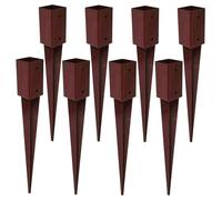 Garden Mile® 8x HEAVY DUTY FENCE POST HOLDER 750MM X 75MM SPIKE SUPPORT RUST RESISTANT METAL STAKES 3" (8)
