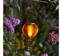 garden mile Balloon Fiesta Realistic Flaming Effect Solar Powered Hot Air Balloon Hanging Lantern Colourful Metal Solar Light for Garden Outdoor Indoor Use Novelty Patio Lighting (Sunset)