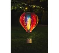 garden mile Balloon Fiesta Realistic Flaming Effect Solar Powered Hot Air Balloon Hanging Lantern Colourful Metal Solar Light for Garden Outdoor Indoor Use Novelty Patio Lighting (Mini Rainbow)