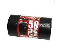 Garden Mile Bin Bags 50x 75L Heavy Duty Black Refuse Sacks For Recycling, Strong Dustbin Liners Wheelie Bin Sacks (50x 75L Standard Bin Bags 18 Micron (BBHD50))