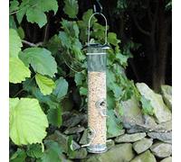 garden mile® Bird Feed Seed Hanging Nut Seeds Bird Feeder Suet Cake Fat Balls Outdoor Garden Patio Perfect For Garden Wild Birds Wildlife Food (Premium Large Stainless Steel Seed Feeder)