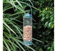 Garden Mile Bird Seed Feeder - Decorative Hanging Feeding Small Birds Feed House, Metal and Plastic Constructed Durable Seed feeding Station for Outdoor, Garden, Patio (20cm Peanut Feeder)