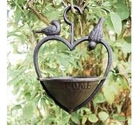 Garden Mile Bird Seed Feeder - Decorative Hanging Feeding Small Birds Feed House, Metal and Plastic Constructed Durable Seed feeding Station for Outdoor, Garden, Patio (Metal Bird Feeder)