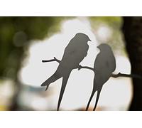 Garden Mile Metal Black Bird Animal Art Branch Ornament - Outdoor Wall Art for Fence, Trees and Post, Decorative Tree Mount Bird Garden Silhouette - Perfect for Garden Decor