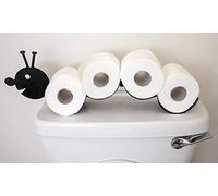 Garden Mile Caterpillar Toilet Roll Holder - Free Standing Black Paints Metal Wall Mounted Animal Shape Holder - Decorative Kitchen or Bathroom Accessories Indoor, Home Decor Storage Loo Roll Holder