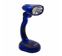 Garden Mile Blue Portable Desk Lamp - Battery Powered 12 White Led Light Table Lamp - Flexible Cordless Wireless Bedside Lamps - Modern Lighting for Camping Home Office Computer Desk