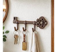 Garden Mile® Rustic Wall Mounted Key Holder for Wall | Vintage Key Rack with 3 Hooks | Wall Hooks for Hanging | Towel Coat Rail Key Holder for The Home Hallway