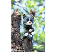 garden mile® Novelty Cat Garden Animal Tree Peeker Novelty Garden Ornaments Garden Tree Decoration Garden Sculpture Statues Home Decor. (Cat)