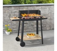 Garden Mile barbeque grill Charcoal BBQ Grill bbq charcoal portable barbecue grill Wooden Shelf Outdoor Brazier Wheels Barbeque Steel coal bbq outdoor grill smoker bbq