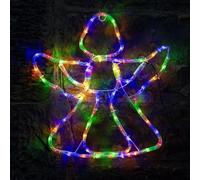 Garden Mile Christmas Angel Silhouette Rope Lights Pre-Lit Acrylic Large Multicolour LED Lights Festive Lighting Indoor Outdoor Christmas Decorations for Window, Garden, Home Decor Mains Powered