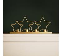 Garden Mile Christmas Candle Holder Decoration - Gold Star Metal Candlestick Holders for Christmas Table Decoration, Home Decor Accessories