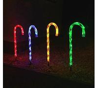 Garden Mile christmas lights outdoor 4pc Christmas candy cane lights outdoor Multi-coloured Christmas garden lights Christmas pathway lights outdoor christmas decorations for garden 4 candy canes