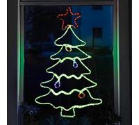Garden Mile Christmas Tree Silhouette Rope Light - Pre-Lit Waterproof Acrylic Large Waving Colourful LED Lights - Christmas Lighting Decorations for Indoor or Outdoor Window, Garden, Home Decor