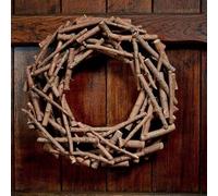 Garden Mile Christmas Twig Wreath for Front Door - 30cm Rustic Artificial Willow Wreath, Fall Harvest Door Decoration, Indoor Outdoor Decorative Home Decor, Twig Ring Base for Festive Display