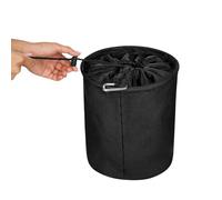 Garden Mile Compact Black Clothes Pegs Bag with Drawstring Waterproof 600D Oxford Cloth Peg Bag with Carabiner Clip Extra Strong Washing Laundry Pegs Storage Basket High Capacity Pegs Basket