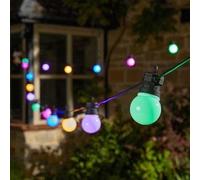 Garden Mile Waterproof LED Festoon Lights Outdoor, Indoor Globe String Lights for Garden. Sets of 10 and 20 Outdoor Sting Lights (Party Festoon - Multi-Coloured, 20)