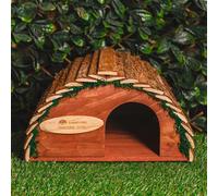 Garden Mile Curved Hedgehog House Hibernation Shelter Durable Wooden Predator Proof Hedgehog Houses For Garden Habitat Feeding Station Wooden Roof Garden Hedgehogs Houses Wildlife Outdoor Habitat Pet