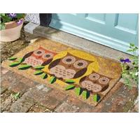 Garden Mile Decoir Doormat Door Mats Natural Look Mats Slip Resistant PVC Backing Safe Anti-Slip Indoor Outdoor Use Animal Themed (Hooters Owls)