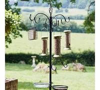 Garden Mile Deluxe 204cm Wild Bird Feeding Station With Hanging Feeders Water & Seed Tray Perfect For Gardens Outdoor Wild Bird Feeders Table With Ground Spike Base