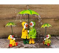 Garden Mile 3pc Resin Ducks Family With Umbrellas Garden Ornaments Outdoor Indoor Duck Ornaments For The Home Weatherproof Duck Figures Outdoor Statues