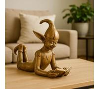 Garden Mile ELf Statue Garden Decoration Reading Book Figure Solar Powered LED Lights, Gifts for Mum, Birthday Gifts for Women, Fairy Novelty Decoration for Patio