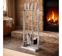 Garden Mile® 5pc Indoor Fireplace Accessory Fireside Accessories Metal Fireside Decorative Storage for Tools Metal Steel Rack for Storage Fireplaces Decoration Surround Fire Surrounds