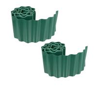 Garden Mile Flexible Lawn Edging Roll 2x30m Green Wavy Border 15cm | 2 x 30m rolls, flexible PVC lawn edging with decorative wavy design for borders, flower beds, paths and gravel areas