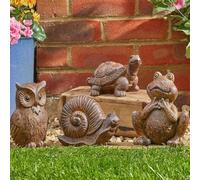 Garden Mile Free Standing Garden Ornaments Woodland Creature statues indoor outdoor decoration hard wearing weatherproof Garden decor Statue Sculpture (All Four)
