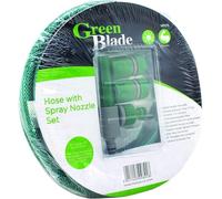 Garden Mile Garden Hose Pipe with Connectors and Spray Gun Heavy Duty Anti Kink Hose Pipe Perfect for Plant Watering Car Washing and Gardening Hosepipe Reel (15m Hose w/Nozzle)