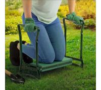 Garden Mile Garden Kneeler & Seat Heavy Duty 2in1 Portable Folding Metal Gardening Stool Seat and Foam Knee Padded Bench Strong Folding Gardener Knee Protector with Handles Outdoor Indoor Multi-Use