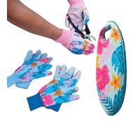 Garden Mile Garden Kneeler Triple Pack Cotton Grip Garden Gloves Lightweight with Handles Multi-Use Indoor Outdoor Durable Gardening Protection Mothers Day (Tropicana triple pack gloves and Kneeler)