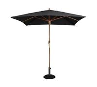 Garden Mile 2.4m Large Garden Parasol Sun Umbrella For Garden Heavy duty Wooden frame Durable Water Resistant Polyester Material Easy Open Close outdoor umbrella for garden with UV protection Black