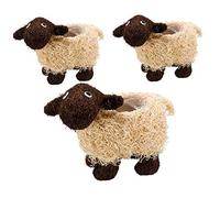 Garden Mile Garden Set of 5 Sheep Planters Novelty Plant Pot Rattan Outdoor Planter Farm Animal Themed Flower Planters Dolly Sheep Rattan Straw Plant Pots Outdoor Patio Decoration