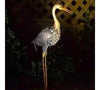 Garden mile® Solar Powered Light Up Heron With LED Lights Copper Effect Metal Garden Animal Sculptures Stunning Versatile Garden Ornaments Decoration Solar Outdoor Ornaments 81cm (Heron)