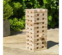 Garden Mile Giant Tower Blocks Garden Game - Wooden Stacking Tumbling Tower Set with 60 Blocks for Outdoor Family Games, Parties & BBQs (120cm)