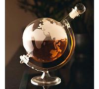 Garden Mile 700ml Capacity World Map Whiskey Decanter - Whisky Gifts for Men Globe Decanter for Wine, Cocktails, Liquor, Scotch - Unique Gift Idea - Glass Whiskey Gift Sets