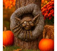 Garden Mile Novelty Goblin Tree Peeker Garden Ornaments Ogre Face Resin Outdoor Tree Hugger Wall Art Weatherproof Wall Mounted Statues and Sculptures Fairy Garden Indoor Outdoor Garden Decorations