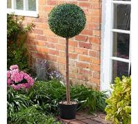 Garden Mile® Green Topiary Tree Artificial Plantation Garden Plants and Pots Artistic Round Ball Cut Garden Bush for Doorway Front Porch Decking (2x Uno Ball 120cm)