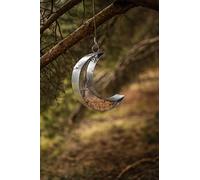 Hanging Moon Garden Bird Feeder - Silver