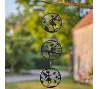 Garden Mile Hanging Metal Fairy Tree Decoration - Outdoor Garden Ornament With Round Insect Bird Design for Outside Trees