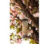 Garden Mile Hanging Nut Bird Feeder Outdoor Feeding Station Garden Peanut Feeder Heavy Duty Feeder with Hanger Easy Fill Nut Feeders with Flip Top Bird Feed Holder