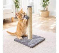Garden Mile Heavy Duty Tall Cat Scratching Post - Large Cat Scratching Board Stretch, Stable and Strong Kitten Hanging Ball - Vertical Pole and Soft Plush Base Towers for Indoor Cats Play - 40cm