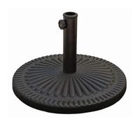 Garden Mile Heavy Duty 14kg Garden Parasol Base Black Resin Umbrella Stand Round Decorative Cast Iron Effect Patio Decking Garden Outdoor Use