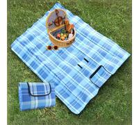 Garden Mile Heavy Duty Waterproof Fleece Picnic Rug, Camping Equipment Picnic Blanket Festival Accessories Travel Blanket - Perfect Outdoor Rug for Picnic, Camping, Beach, BBQ - 135cm x 105cm